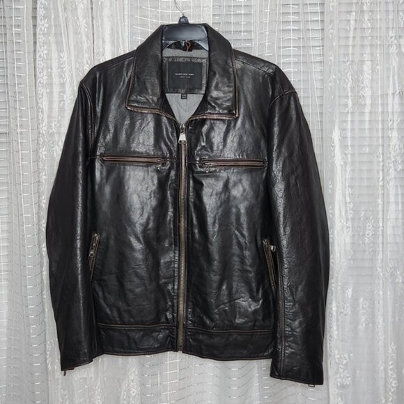 Marc New York Andrew Marc Men's Leather Jacket W/ Quilted Interior Men's SzXXL